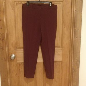 Wine colored slim ankle pants